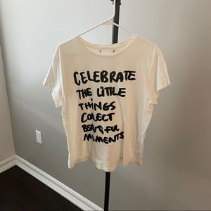 Zara white 100% cotton tshirt